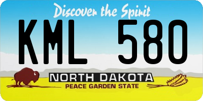 ND license plate KML580