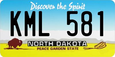 ND license plate KML581