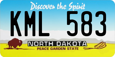 ND license plate KML583