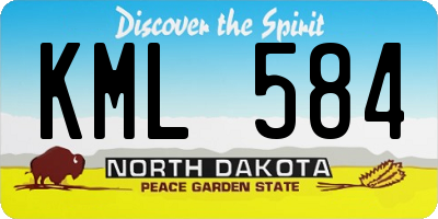 ND license plate KML584
