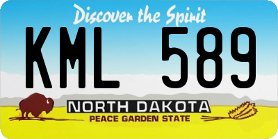 ND license plate KML589