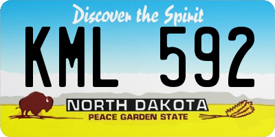 ND license plate KML592