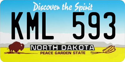 ND license plate KML593