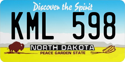 ND license plate KML598