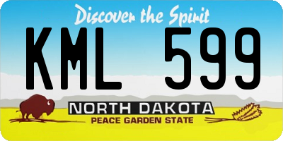 ND license plate KML599