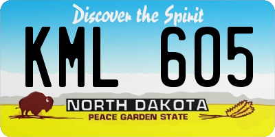ND license plate KML605