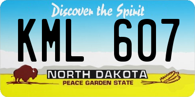 ND license plate KML607