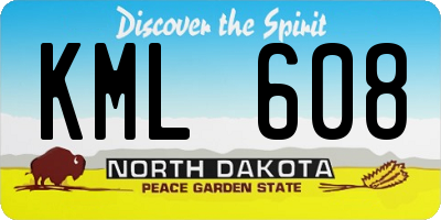 ND license plate KML608