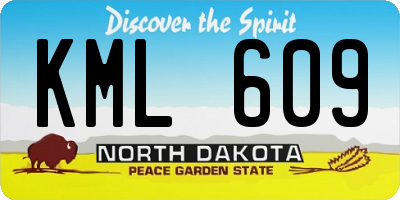 ND license plate KML609