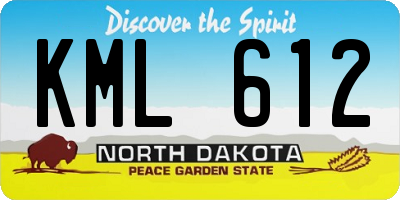ND license plate KML612