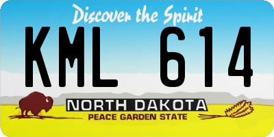 ND license plate KML614