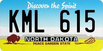ND license plate KML615