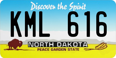 ND license plate KML616