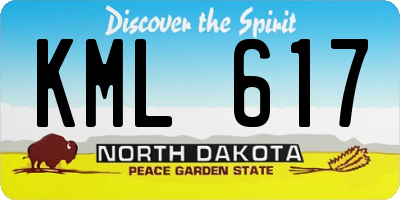 ND license plate KML617