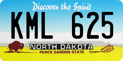 ND license plate KML625