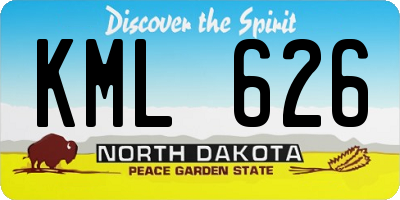 ND license plate KML626