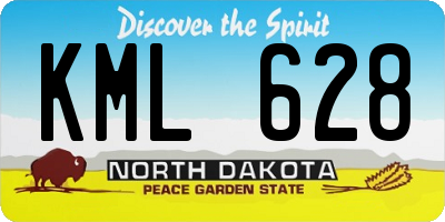 ND license plate KML628