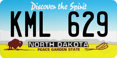 ND license plate KML629
