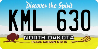 ND license plate KML630