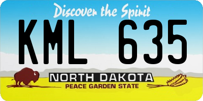 ND license plate KML635