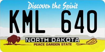 ND license plate KML640