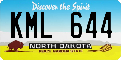 ND license plate KML644