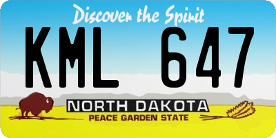 ND license plate KML647