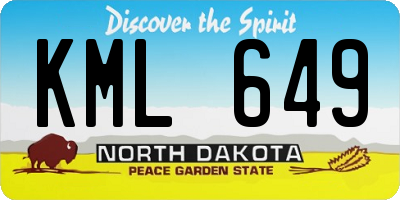 ND license plate KML649