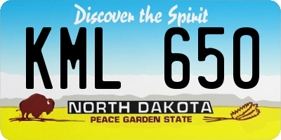 ND license plate KML650