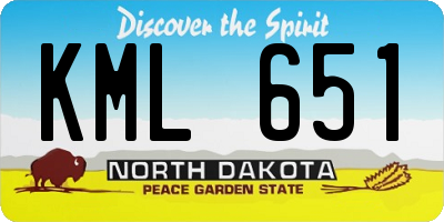 ND license plate KML651