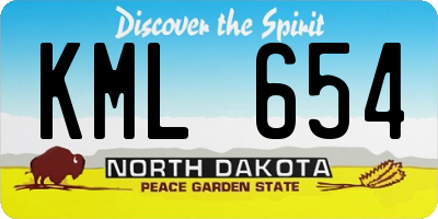ND license plate KML654