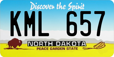 ND license plate KML657