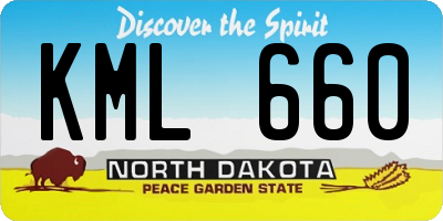 ND license plate KML660