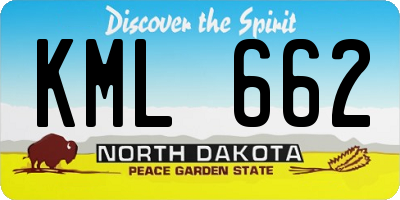 ND license plate KML662
