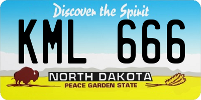 ND license plate KML666