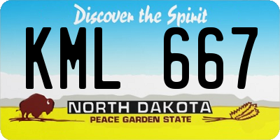ND license plate KML667
