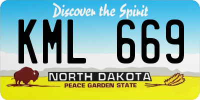 ND license plate KML669