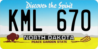 ND license plate KML670