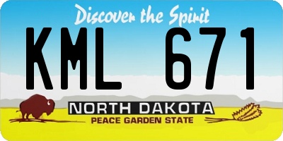 ND license plate KML671