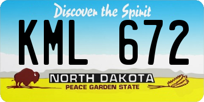 ND license plate KML672