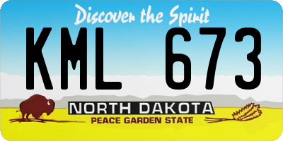 ND license plate KML673