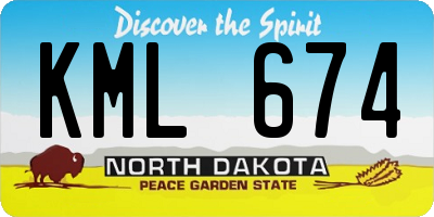 ND license plate KML674