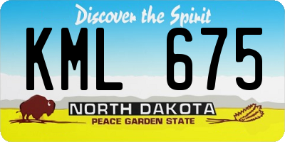 ND license plate KML675