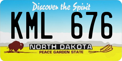 ND license plate KML676
