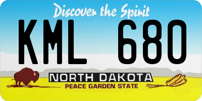 ND license plate KML680
