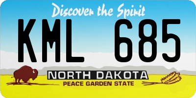 ND license plate KML685
