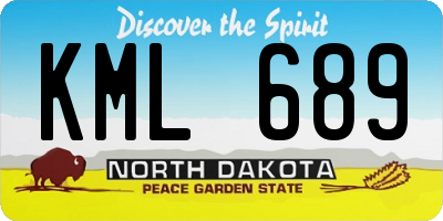 ND license plate KML689