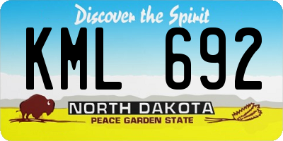 ND license plate KML692