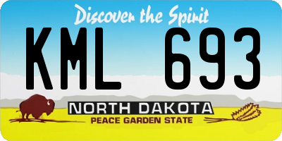 ND license plate KML693