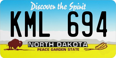ND license plate KML694